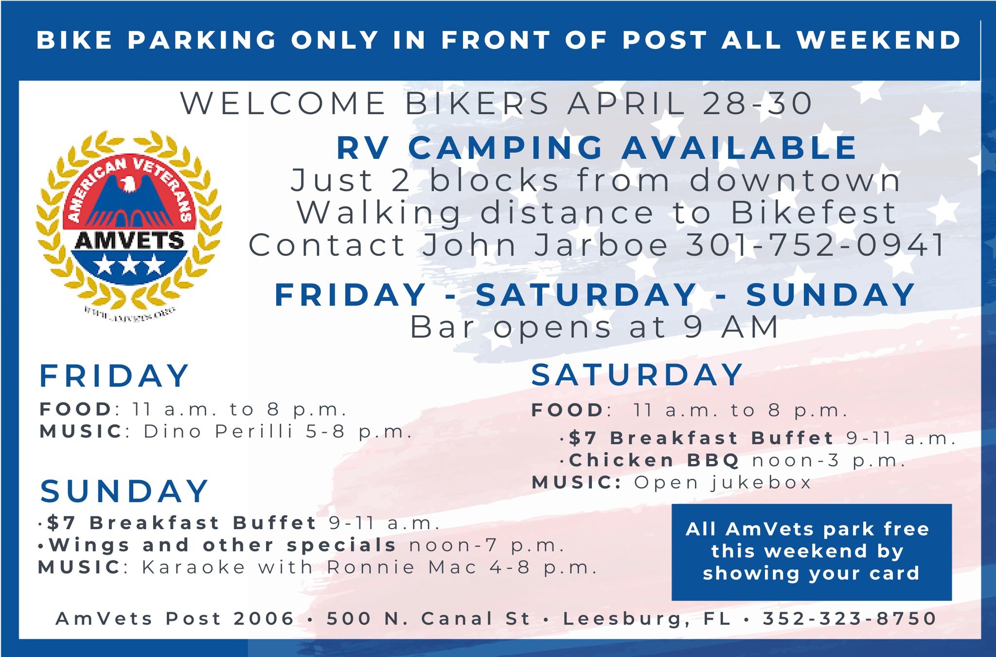 AMVETS POST 2006 LEESBURG BIKEFEST 2023